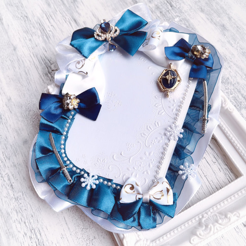 ブルーハート♡白リボン♡アクセサリーケース♡♡No.1945 ad511d15a94465a215206bd7bdf36f