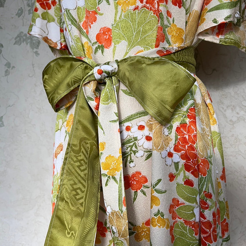 着物リメイク　Aラインワンピース【2303】 着物リメイク】縫い方／Aラインワンピース作り方／Refashion