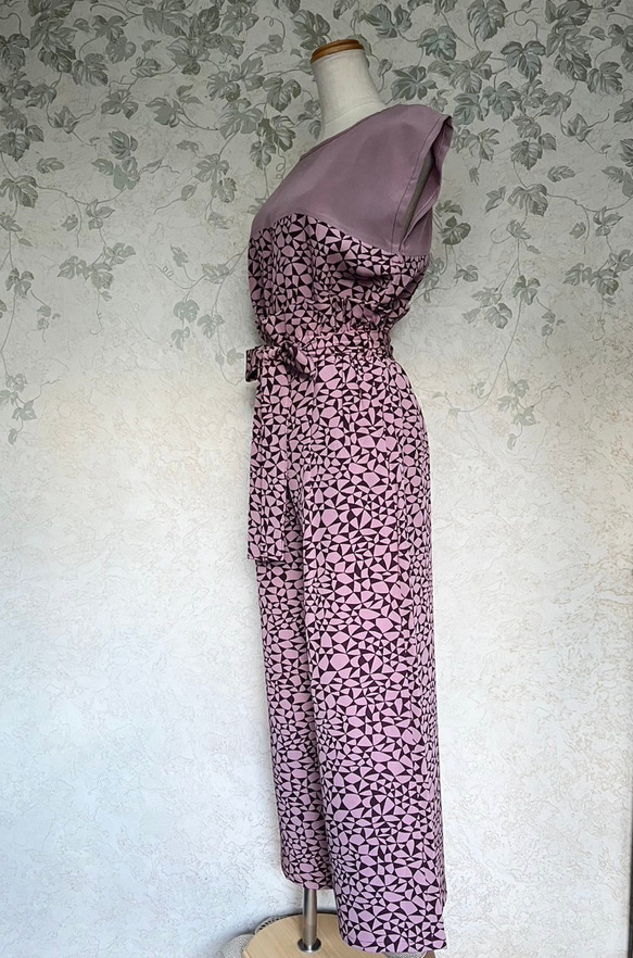 【着物リメイク】セパレート オールインワン　フレンチスリーブ 