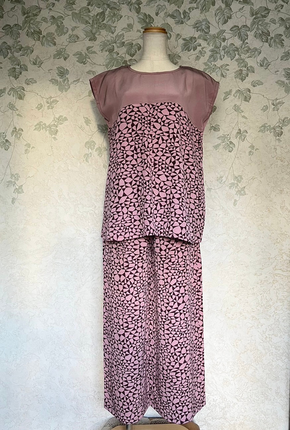 【着物リメイク】セパレート オールインワン　フレンチスリーブ 