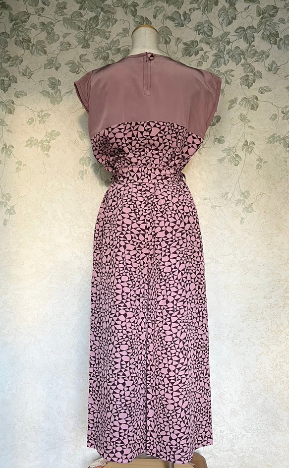 【着物リメイク】セパレート オールインワン　フレンチスリーブ 