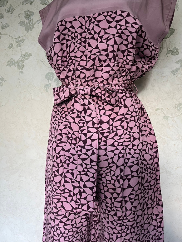 【着物リメイク】セパレート オールインワン　フレンチスリーブ 