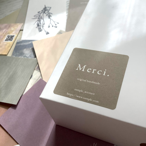 ロゴを、そのままシールに】工場印刷・正方形シール ☆ギフト箱の