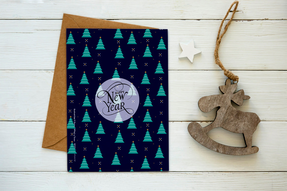 聖誕樹森林新年卡片【CM17162】洛可可草莓手創明信片 第3張的照片