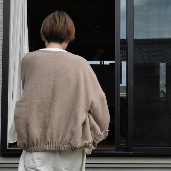 no.5 ラミーリネンのしなやかなボタンレスブルゾン ジャポニズムショートコート U1369227620(10500円)