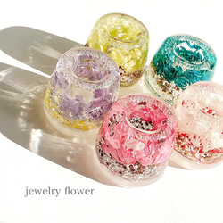 彩るハーバリウム  ペン立て 【jewelry flower ターコイズ】歯ブラシ立て 印鑑立て 5枚目の画像