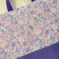 レッスンバッグ 女の子 花柄 リボン 紫 3枚目の画像