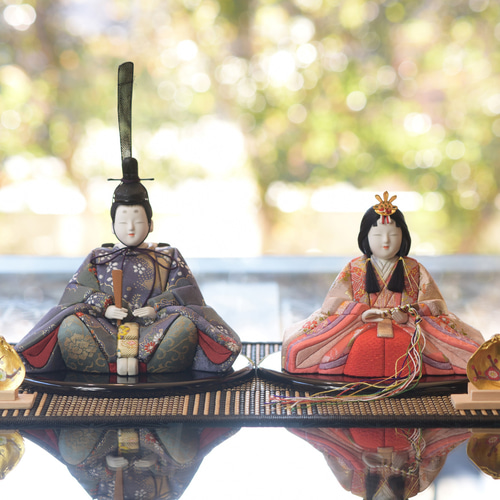 雛人形【瑞寿雛】 紅白梅貝合わせ飾り付き ひな人形・雛飾り 有松人形