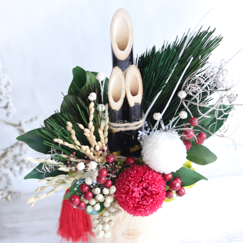 門松3本飾り竹 荒縄仕上げ(3380円) 門松3本飾り竹 荒縄仕上げ(3380円) 門松 笑い竹 1組(3本)