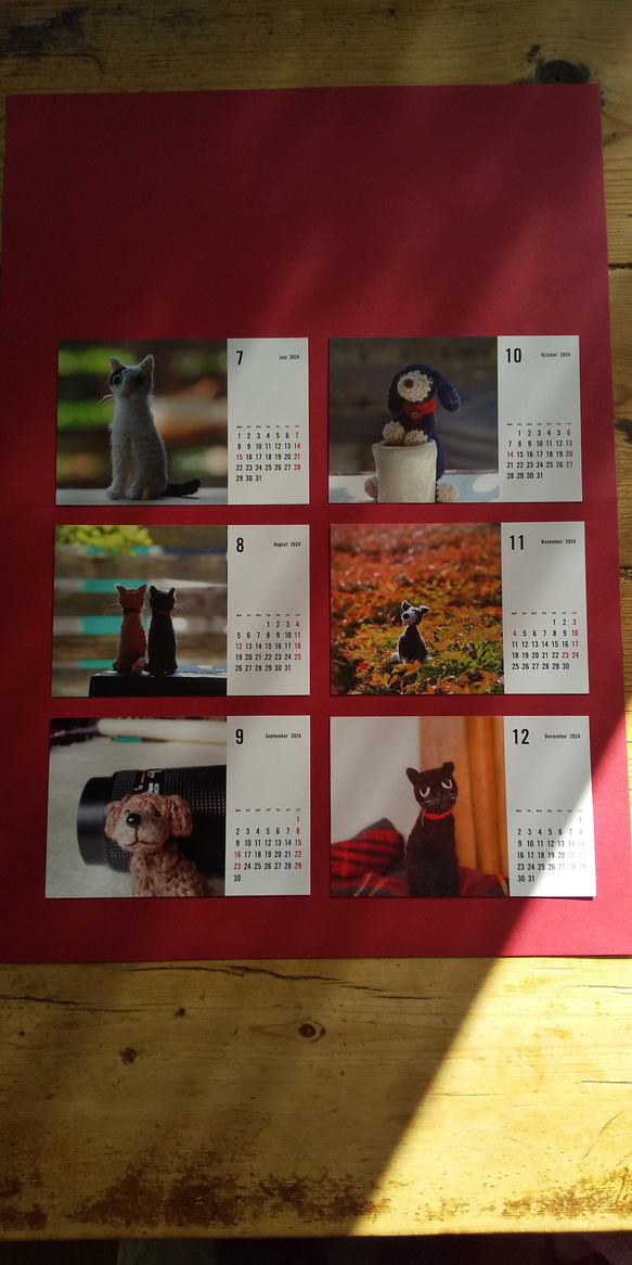 ２０２４卓上カレンダー　犬・ネコ・カメレオンMIX　　 2枚目の画像
