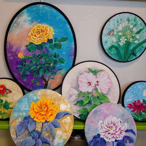 日本画 百日草 絵画 このりん 通販 17042047｜Creema(クリーマ)