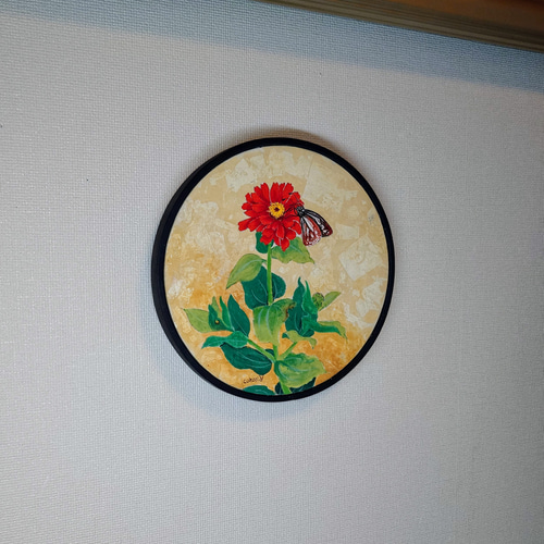 日本画 百日草 絵画 このりん 通販 17042047｜Creema(クリーマ)