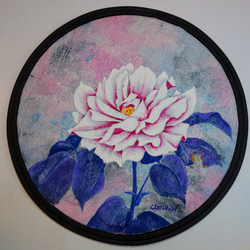 手描き絵画「Ritual」日本画　オリジナル　原画 日本画 原画 薔薇（オリジナル揉紙に岩絵具で描いた日本画） 絵画 この