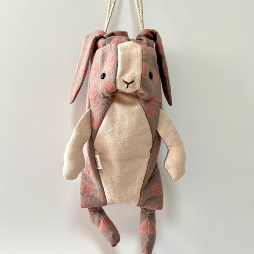 ペットボトルカバー　ミニ　輸入生地うさぎ柄　ブルー　ハンドメイド ペットボトルカバー ミニ 輸入生地うさぎ柄 ブルー ハンドメイド