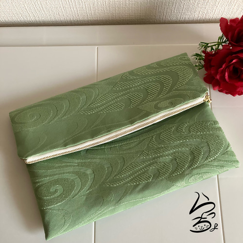 帯リメイク 流水名古屋帯 クラッチバッグ kimono】帯リメイク 流水名古屋帯 クラッチバッグ クラッチ