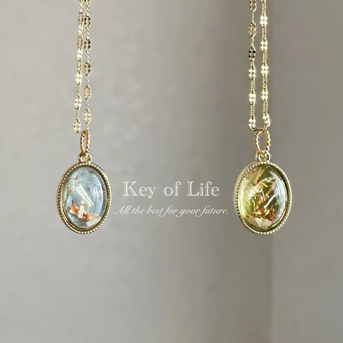 Key of Life▶︎サージカルステンレス☆くすみブルー アンティーク調  