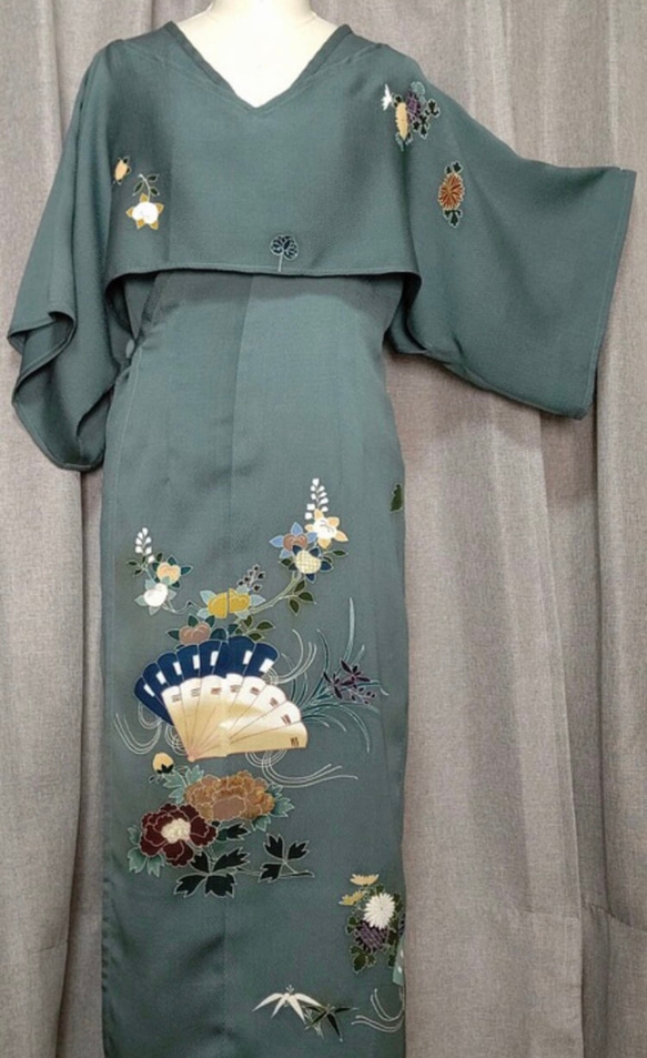 ボレロ付きロングスカートドレス"月Moon"世界に1つの着物服 9枚目の画像