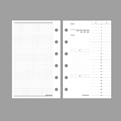 【M6サイズ】デイリー PDCAバーチカル（片面） システム手帳リフィル 5枚目の画像