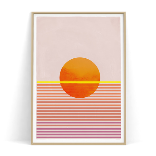 北欧ポスター 【 Sunset ピンクオレンジ 】 アートポスターを