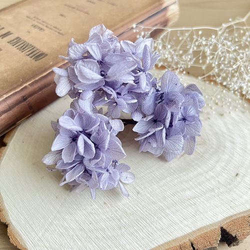 紫陽花 かすみ草 チュールの髪飾り カラーを選べる】あじさいとかすみ草の髪飾り【ホワイトチュール