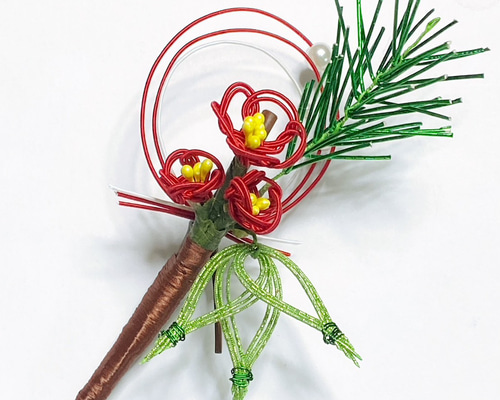 正月の縁起物 水引松竹梅の一本かんざし かんざし メノ工房 通販