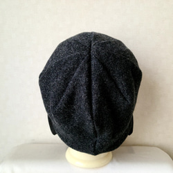 魅せる帽子☆ふんわり軽い♪あったかウール100%ニットのクロッシュ～チャコールグレー&ブラック 9枚目の画像