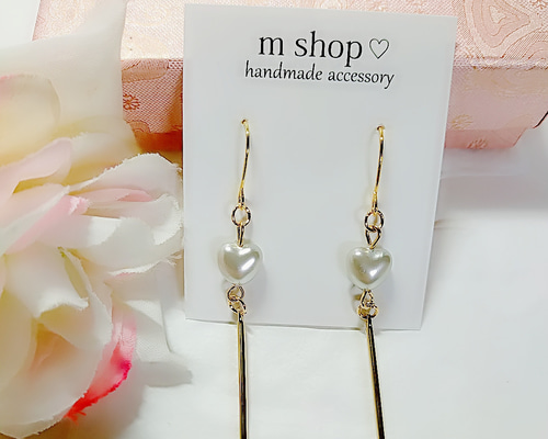 ハンドメイドピアス ピアス（フック・チェーン） m shop 通販