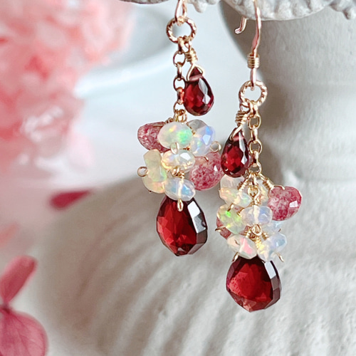 再販＊1月の誕生石✨【14kgf】モザンビークガーネット