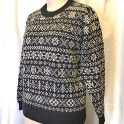 現品30％OFF ML～ ノルディック柄 ラグラン セーター 雪柄 フェア