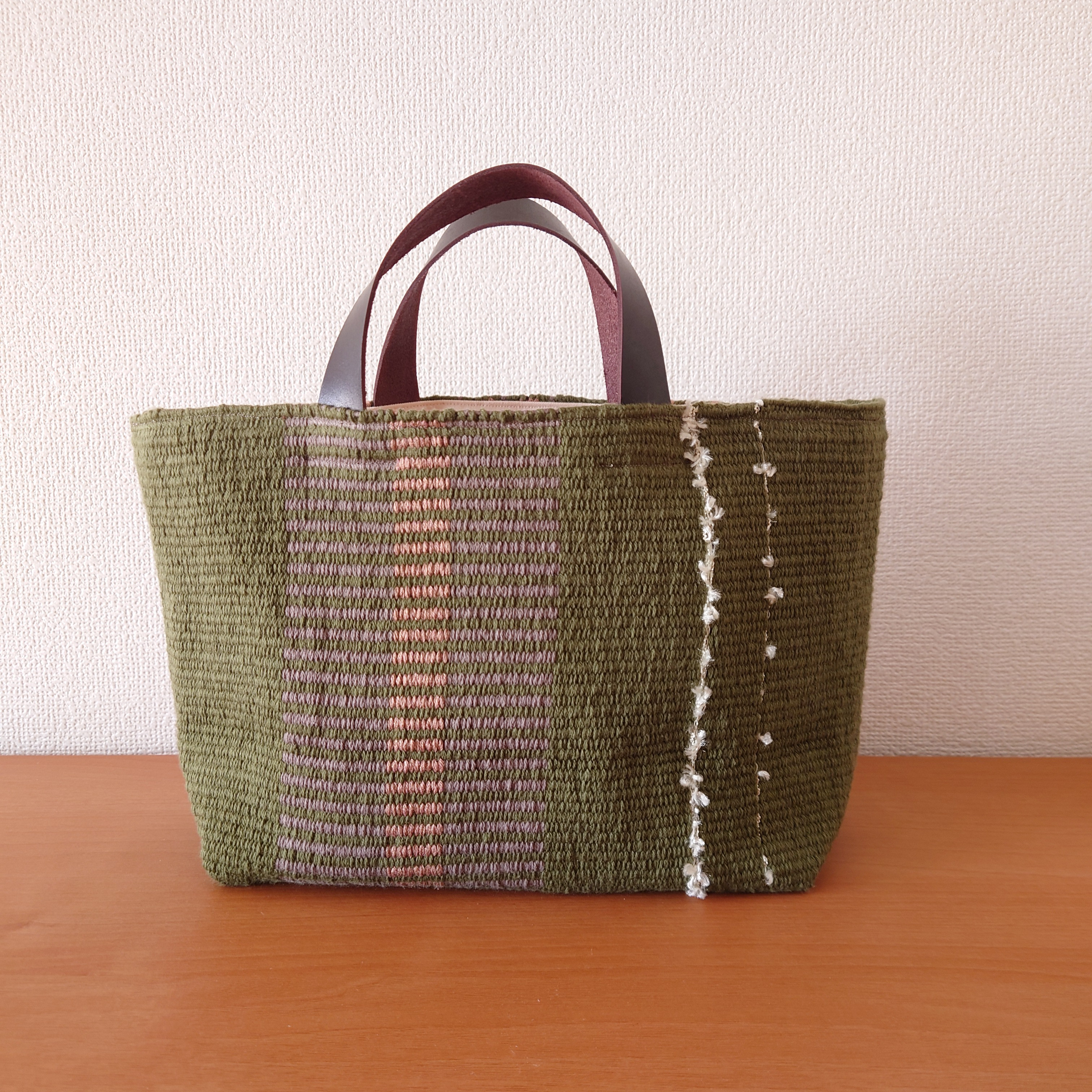 送料無料！『TATAMI totebag Msize 』畳織り鞄 手織り マチが広くたっぷり入る サブバッグにも♪