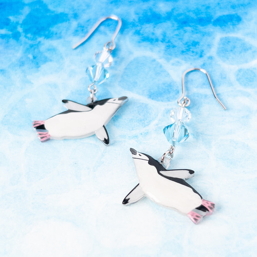 ヒゲペンギン＊ピアス/イヤリング ピアス（フック・チェーン） ねぎ