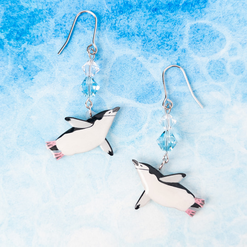 ヒゲペンギン＊ピアス/イヤリング ピアス（フック・チェーン） ねぎ