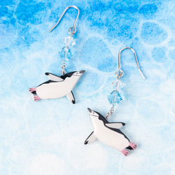 ヒゲペンギン＊ピアス/イヤリング 2枚目の画像