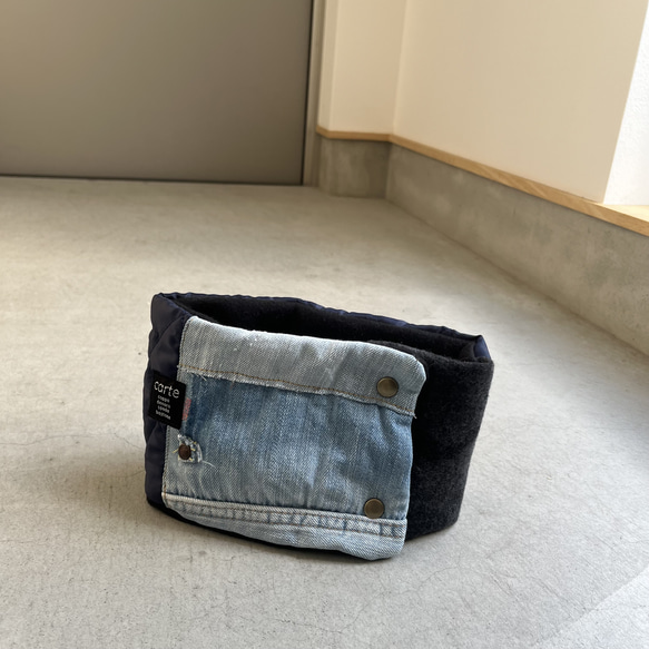 ネックウォーマー デニム＆ダンガリー風 ハンドメイド go to デニム＆ダンガリー風 ネックウォーマー ハンドメイド go to