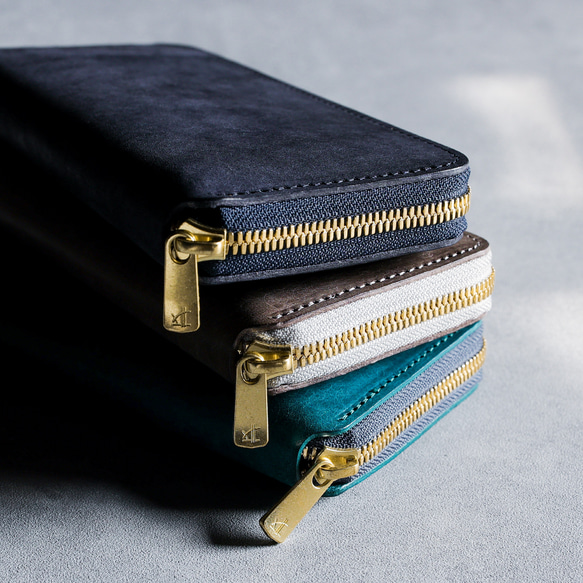 送料無料 AURAMU ラウンド 長財布 イタリアンスクラッチ・オイルレザー PIERO ロングウォレット財布 本革 14枚目の画像