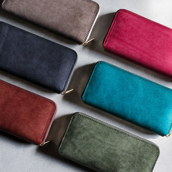 送料無料 AURAMU ラウンド 長財布 イタリアンスクラッチ・オイルレザー PIERO ロングウォレット ウォルナット MARGOT AURAMU 長財布 日本製 プレゼント 本革 財布