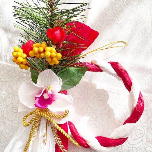 しめ縄　お正月飾り　しめ縄リース新年　No.5 数量限定!少し大きめの正月飾り しめ縄飾り しめ縄リース 五穀豊穣