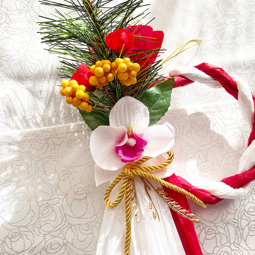 数量限定!少し大きめの正月飾り しめ縄飾り しめ縄リース 五穀豊穣