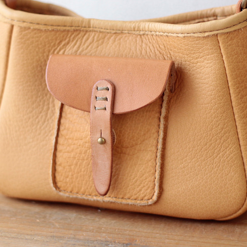 即日発送可能 ディアスキンミニポーチ / キャメル サンプル製作品