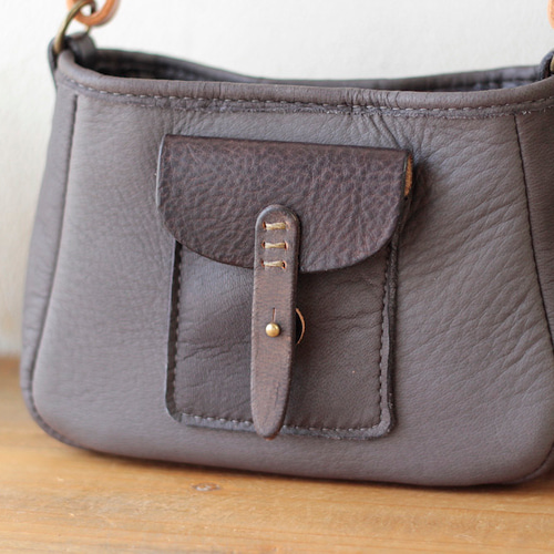 即日発送可能 ディアスキンミニポーチ / グレー ショルダー