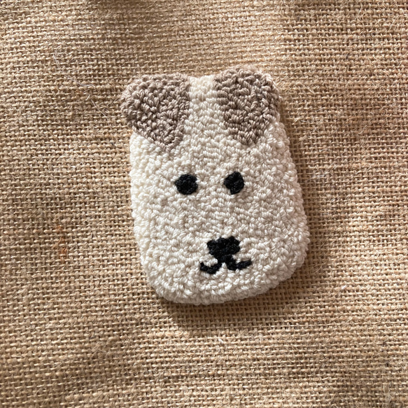 どうぶつ　ジュートバッグ　ランチバッグ　軽量　かわいい　北欧　動物　犬　パンダ　うさぎ　パンチニードル　刺繍　麻　ギフト 8枚目の画像