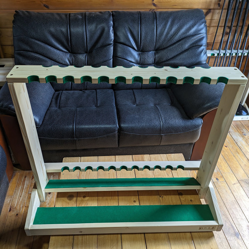 杜の工房】 木製 ゴルフクラブスタンド 23本掛け両面タイプ