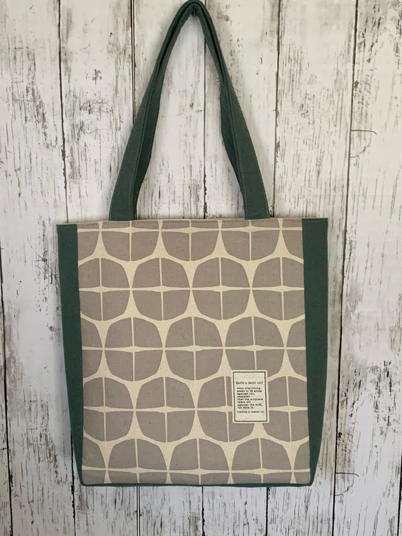 幾何学トートバッググレー