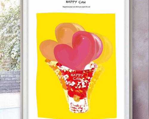 あふれるLOVE イラスト ポスター A4 A3 A2 A1 アートポスター