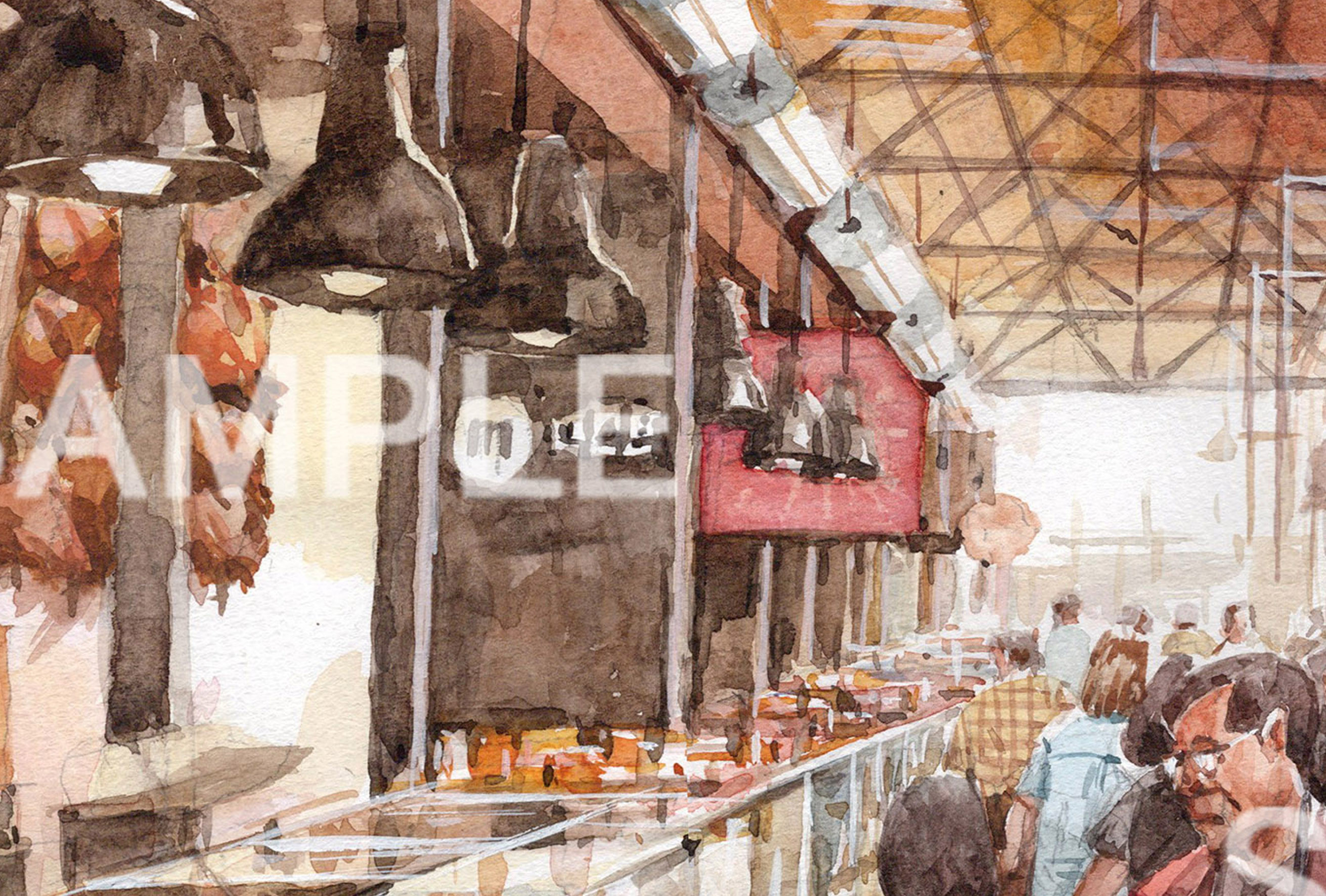玄関先迄納品 透明水彩画 風景画 F4サイズ 「釧路湿原・初秋」額縁付 原画 絵画