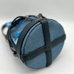 新作【TORICAGO_青い鳥◆デニム×ネイビー◆金具ゴールド】鳥籠モチーフデザイン＊褒められバッグ 9枚目の画像