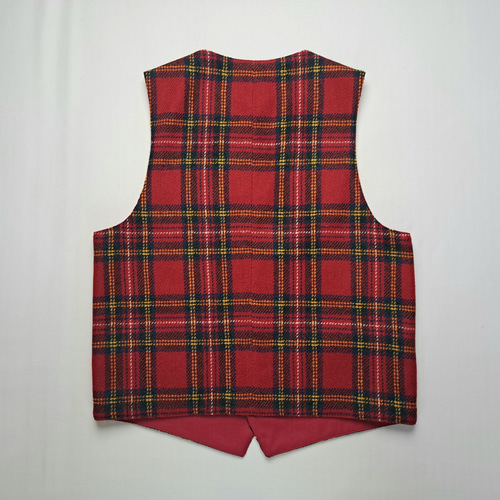 ハリスツイード タータンチェック 赤系 ベスト（メンズ） MBK1 通販