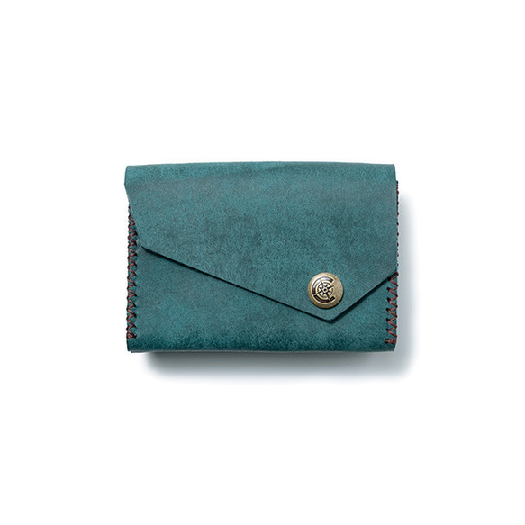 春の訪れ気分も新しく。　三つ折り財布 [ブルー] / Mini Wallet [BLUE] 雑貨　ギフト　レザー 3枚目の画像