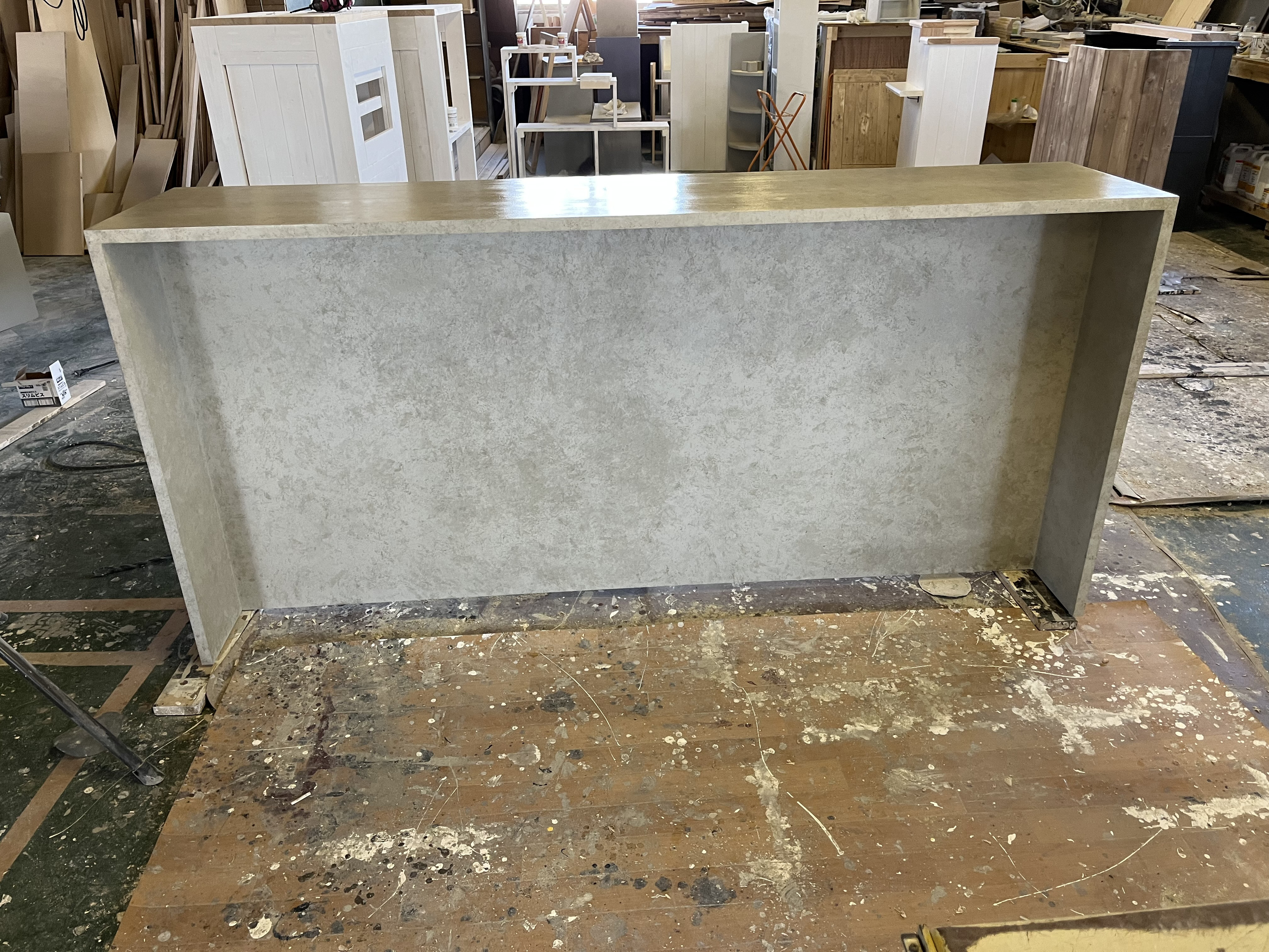 幅150 アイランドテーブル　キッチンテーブル　エバーグリーン