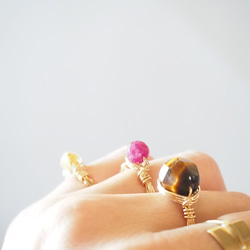 《イエロータイガーアイのワイヤーリング》 10枚目の画像